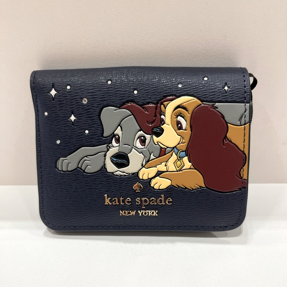 New Kate Spade Disney X New York Lady And The Tramp Small Bifold Wallet